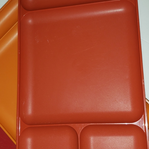 Set of (3) Vintage Tupperware Segmented Meal Trays - Picture 2 of 5